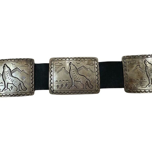 Fred Guerro Silver Wolf Wall Plaque Belt – Heavy Gauge Sterling Plaques main image 4